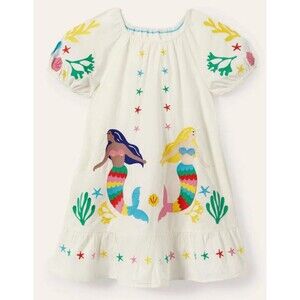 Mini Boden Embroidered Mermaid Dress 6-7